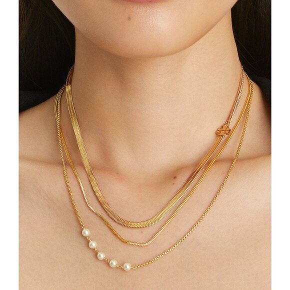 SOLD OUT!!  AUTHENTIC GOLD KIRA PEARL LAYERED NECKLACE!!! - Picture 6 of 8